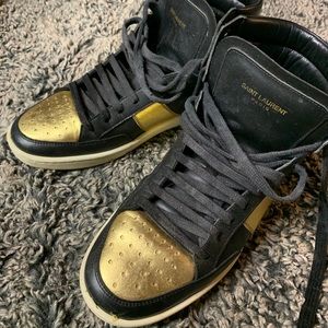 Saint Laurent men’s sneakers gold and black